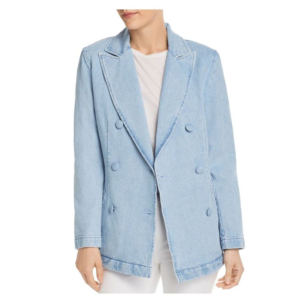KSENIA SCHNAIDER Womens Light Blue Peacoat Jacket Size: XS